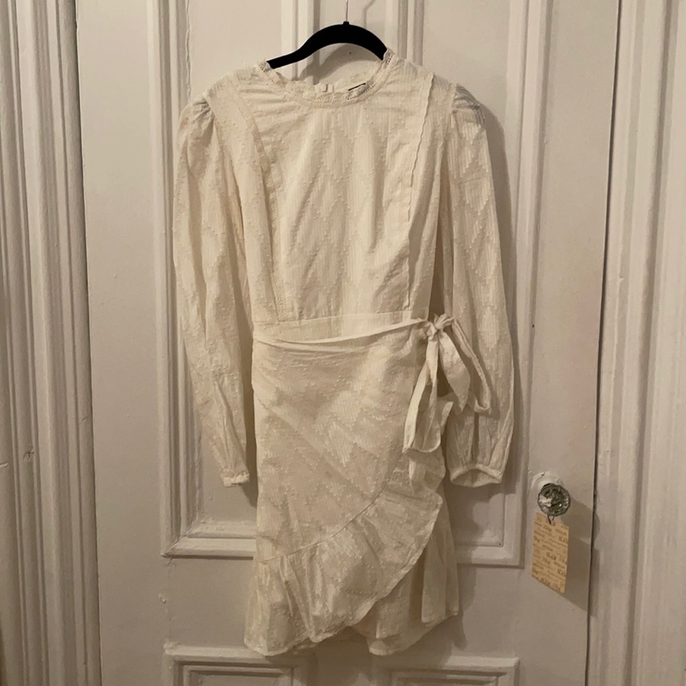 J Crew white ruffle skirt dress